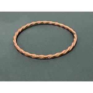 Twisted Bangle Bracelet Women 8 Inch Copper Silver Tone Mixed Metal